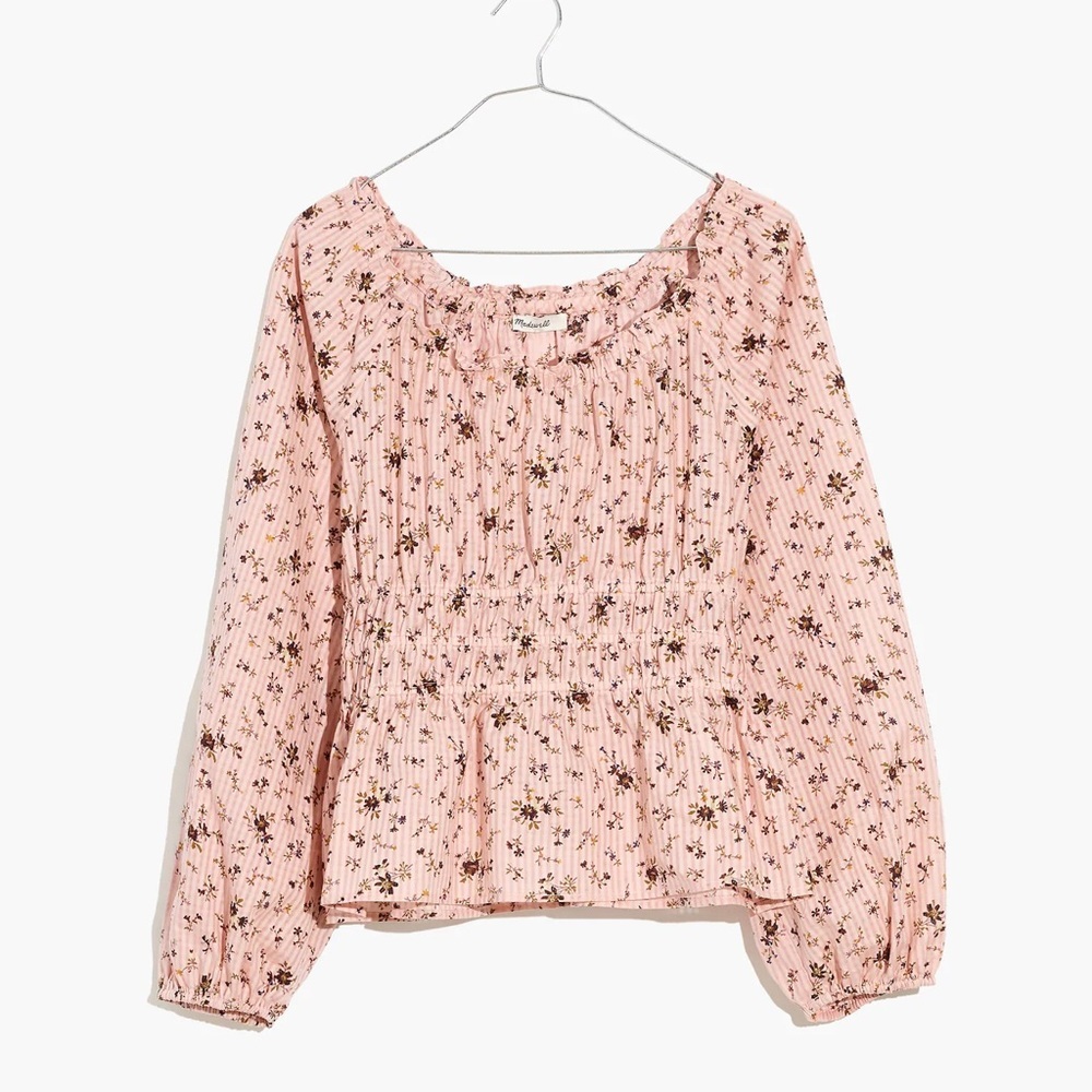 Madewell Sophia Top in Bouquet Floral Pink Women's Top‎ Size S
